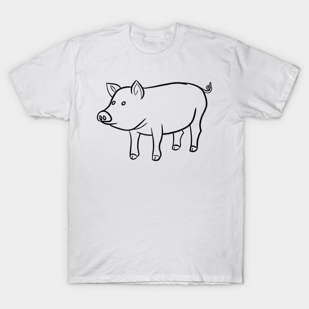 Stick figure Pig T-Shirt by WelshDesigns